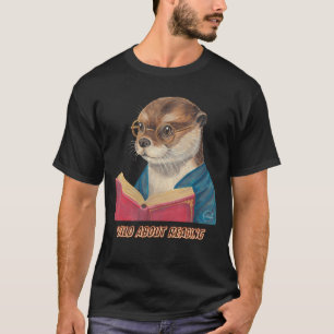 T-shirt Fou de lecture loutre portant des lunettes Design