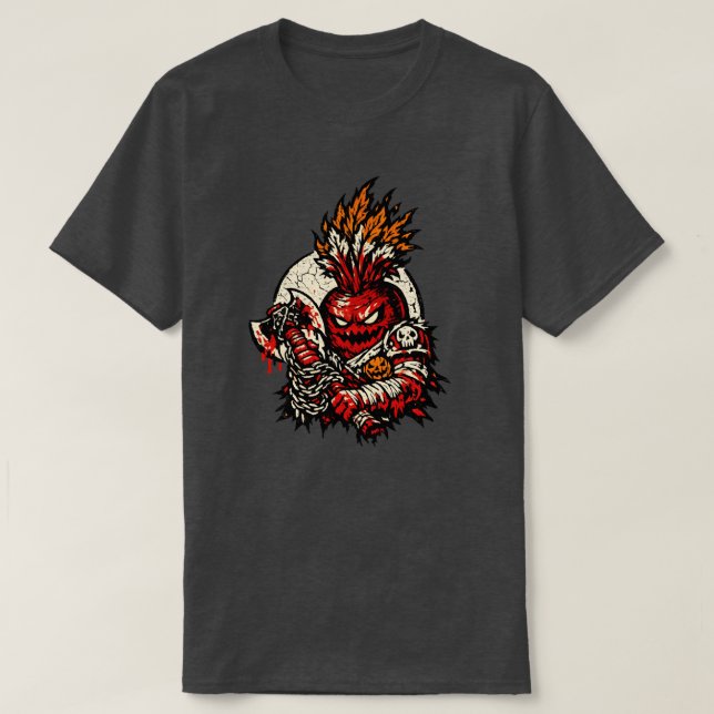 T-shirt Fou furieux betterave Halloween — Guerrier rétro s (Design devant)