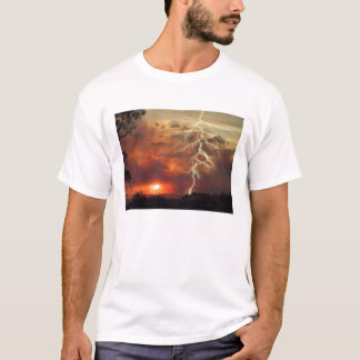 T-shirt foudre au coucher du soleil