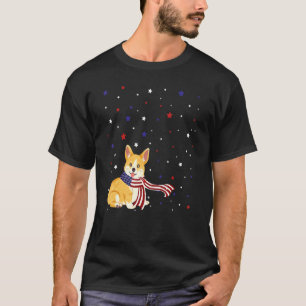 T-shirt Foulard drapeau américain Welsh Corgi patriotique 