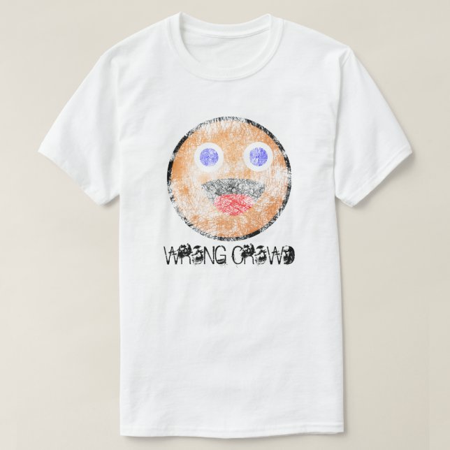 T-shirt Foule fausse énergique affligée (Design devant)
