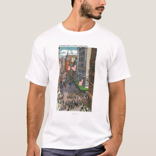 T-shirt Foules d'été sur la rue de Washington (Devant)