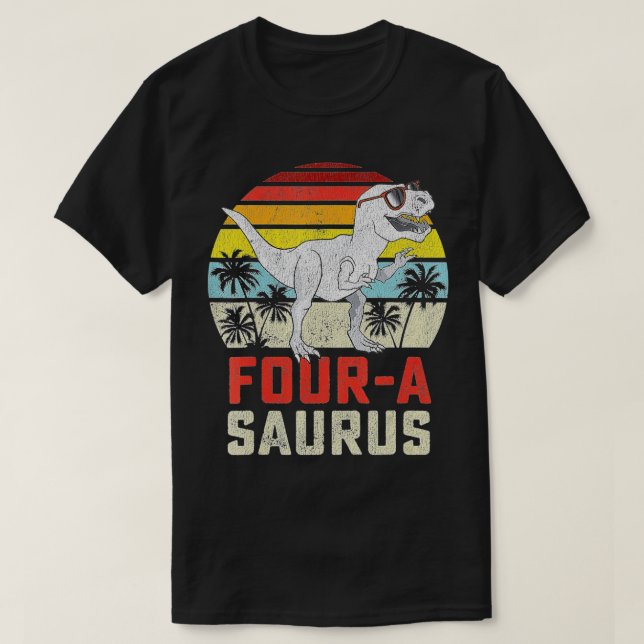T-shirt Four a Saurus Birthday T (Design devant)