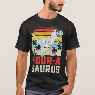 T-shirt Four a Saurus Birthday T