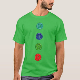 T-shirt Four Groovy Buttons Blue Cat Funny Halloween Costu