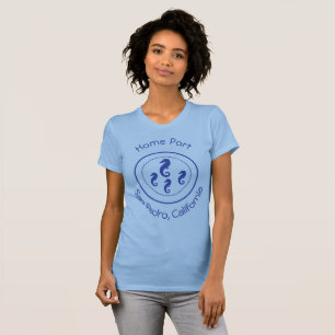 T-shirt - Four Sea Horses with Name in Dark Blue