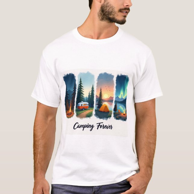 T-shirt Four Seasons Camping - Nature Lover's Delight (Devant)