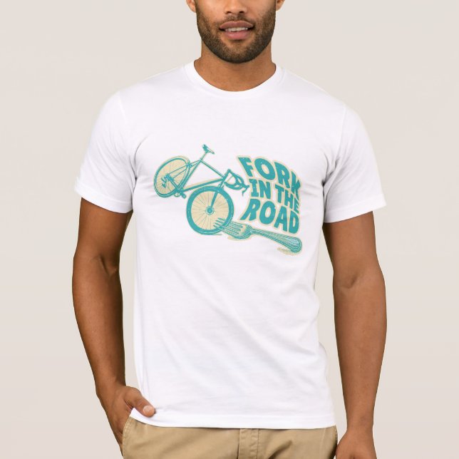 T-shirt Fourche dans la rue Funny vélo (Devant)