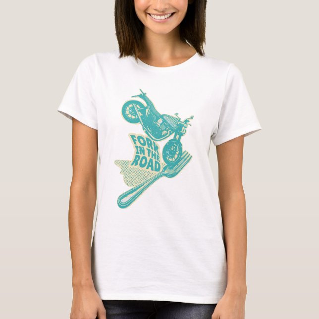 T-shirt Fourche dans le crash de moto routier (Devant)
