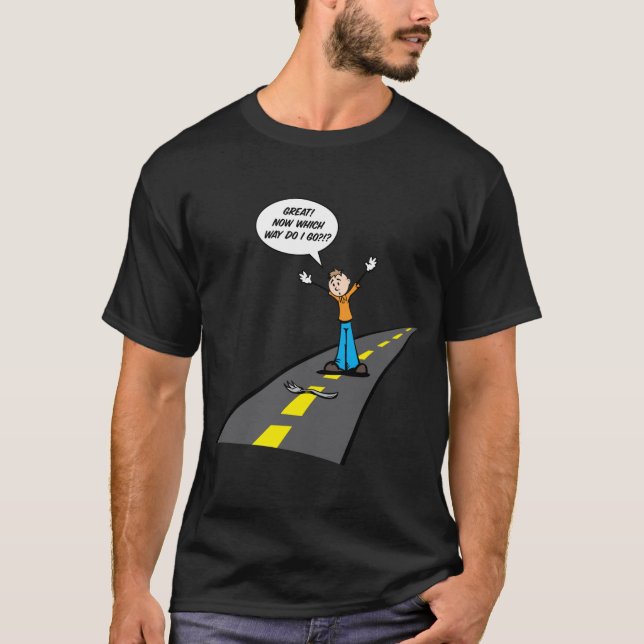 T-shirt Fourchette dans la route (Devant)