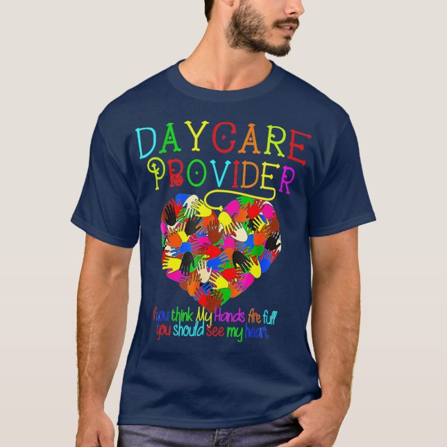 T-shirt Fournisseur de garderie Garde d'enfants Coeur mign (Devant)