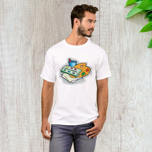 T-shirt Fournitures d'art Palette d'aquarelle et pinceau (Créateur téléchargé)