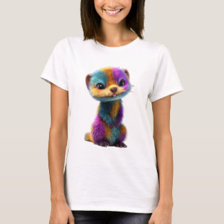 T-shirt Fourrure Arc-en-Ciel Vibrante Illustration de Fure