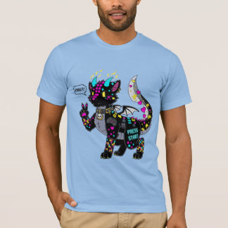 T-shirt fourrure de chat en cyber-néon