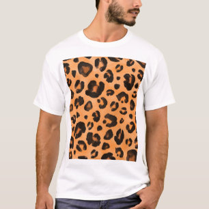 T-shirt Fourrure de léopard, aquarelle, texture transparen