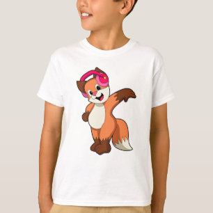 T-shirt Fox à la musique avec casque