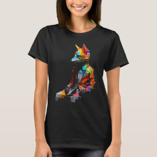 T-shirt Fox Art Coloré Animal Fox