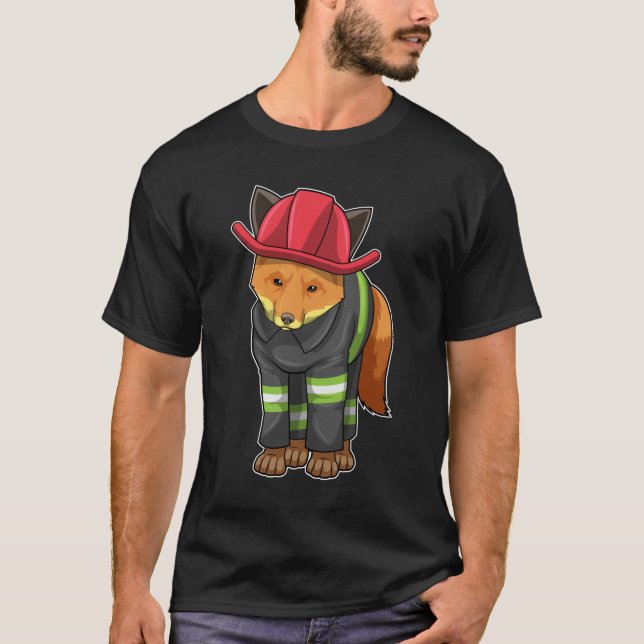 T-shirt Fox as Firefighter avec Helmet (Devant)