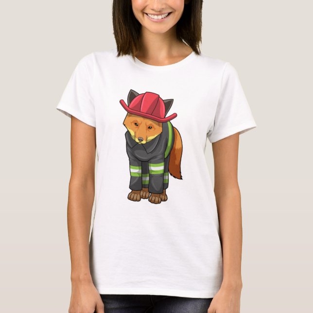 T-shirt Fox as Firefighter avec Helmet (Devant)