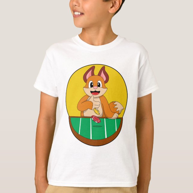 T-shirt Fox at Poker avec des jetons de Poker (Devant)
