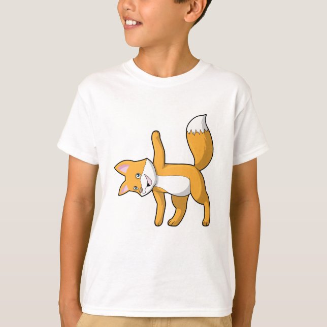 T-shirt Fox au Yoga Stretching (Devant)