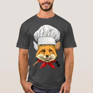 T-shirt Fox Chef Faune Forêt Fox, Cuisine LoverT-Shirt