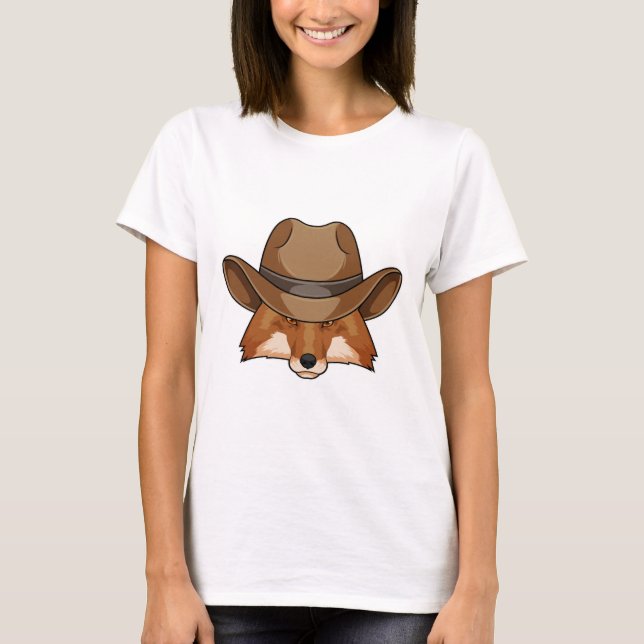 T-shirt Fox comme Cowboy avec Casquette (Devant)