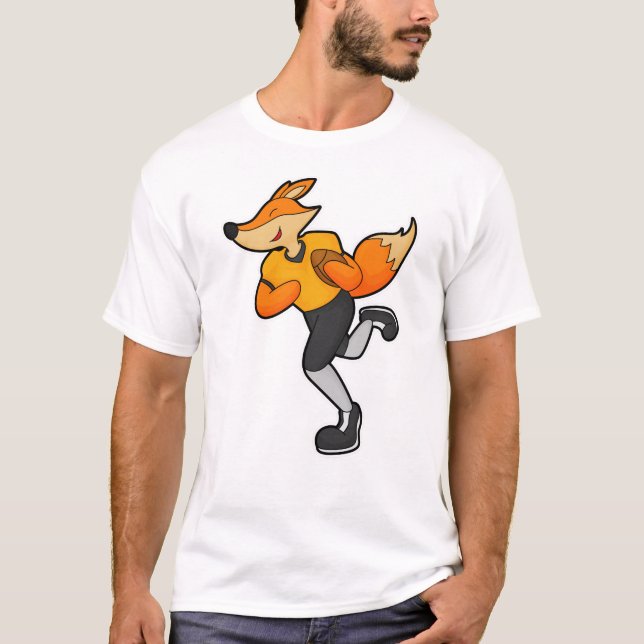T-shirt Fox comme joueur de football avec Football (Devant)