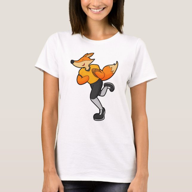 T-shirt Fox comme joueur de football avec Football (Devant)
