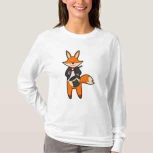 T-shirt Fox comme Magicien avec baguette magique et Casque
