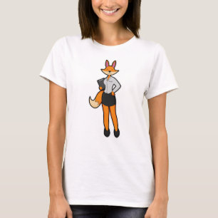 T-shirt Fox comme secrétaire avec Bloc-notes