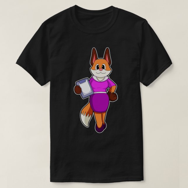 T-shirt Fox comme secrétaire avec jupe (Design devant)