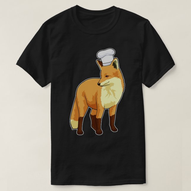 T-shirt Fox Cuisine Avec Chef Casquette (Design devant)