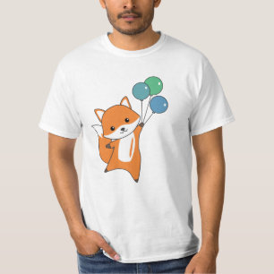 T-shirt Fox Cute Animaux Mouches Ballons Enfants