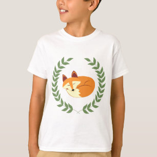 T-shirt Fox de sommeil avec la guirlande de laurier