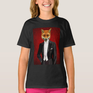T-shirt Fox En Costume De Soirée, Portrait