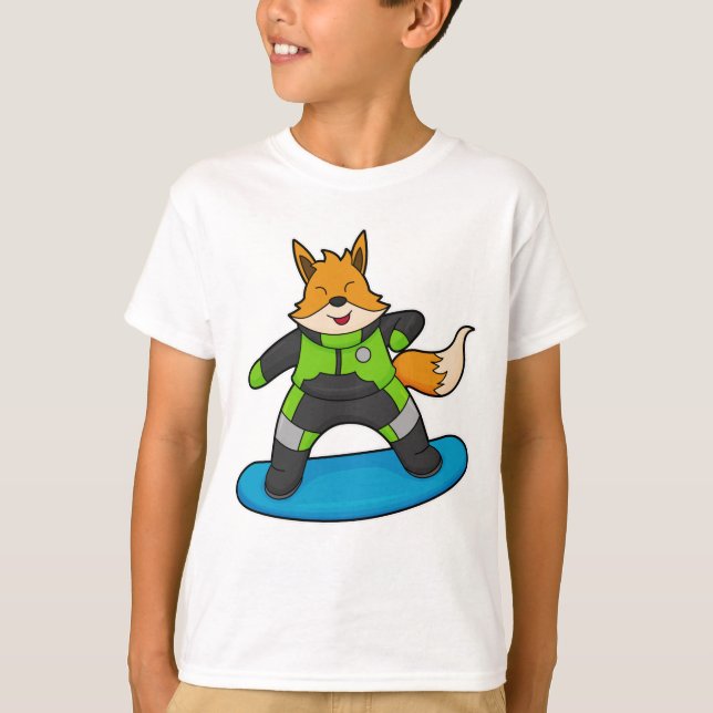 T-shirt Fox en Snowboard avec Snowboard (Devant)