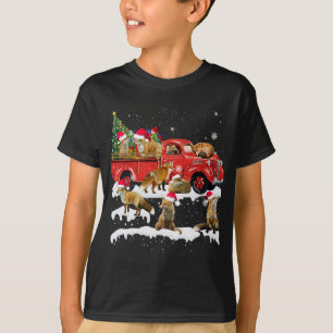 T-shirt Fox équitation Camion Rouge Joyeux Noël Noël X mas