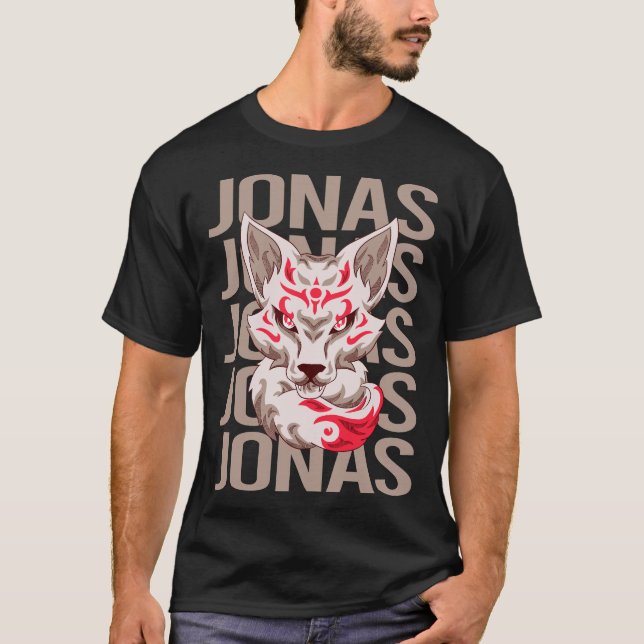 T-shirt Fox Face - Nom Jonas (Devant)