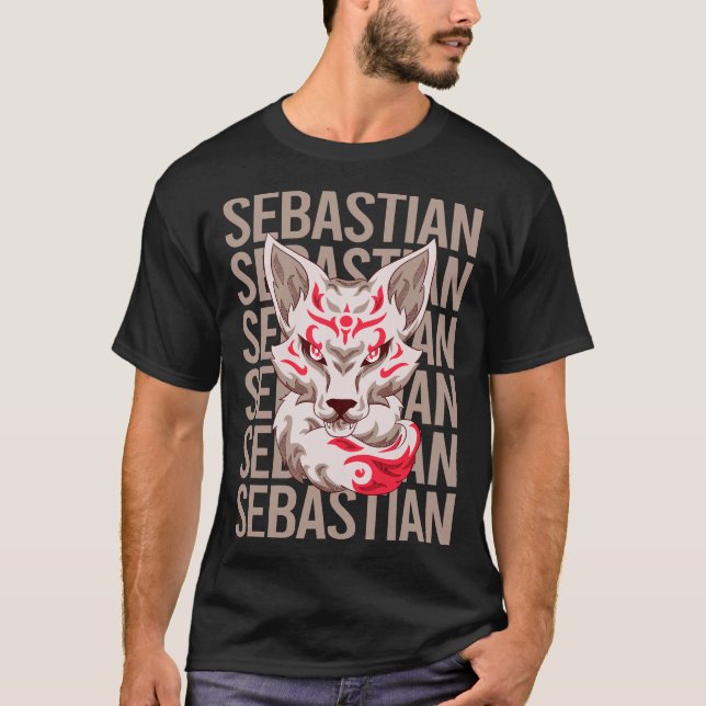 T-shirt Fox Face - Nom Sebastian (Devant)