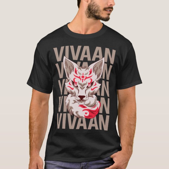 T-shirt Fox Face - Nom Vivaan (Devant)