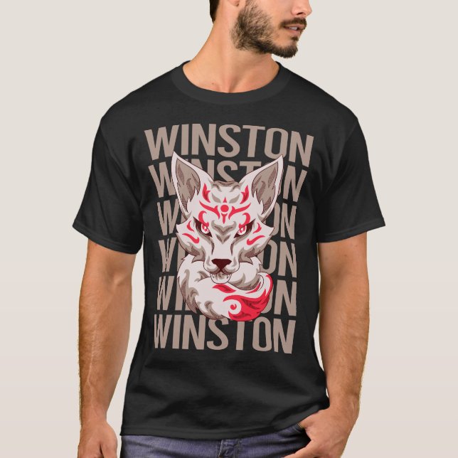 T-shirt Fox Face - Nom Winston (Devant)