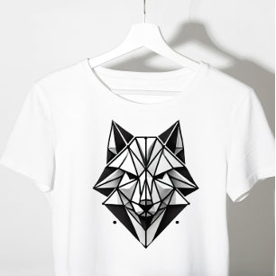 t-shirt fox géométrique