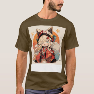 T-shirt fox girl kimono