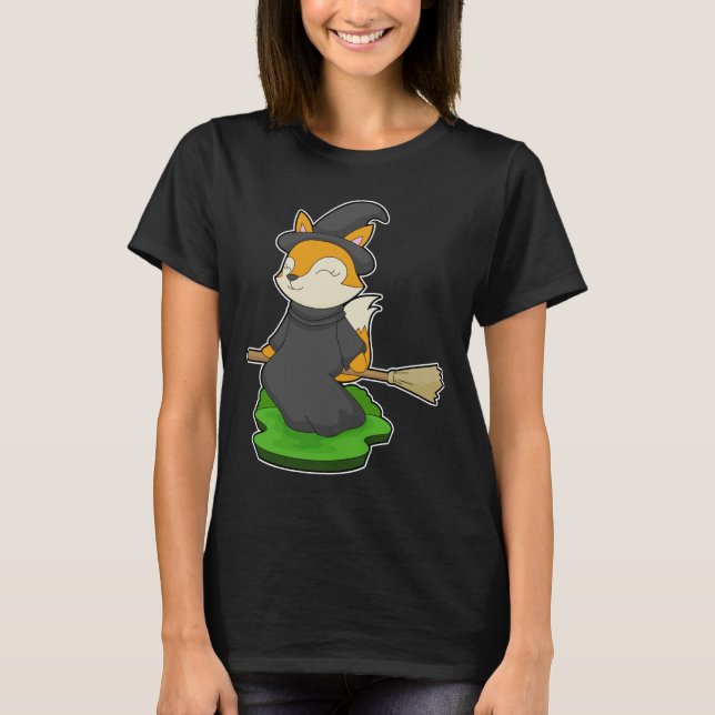 T-shirt Fox Halloween sorcière (Devant)