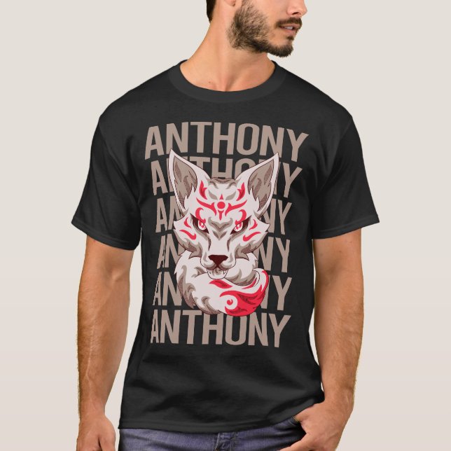 T-shirt Fox Head - Anthony Name (Devant)