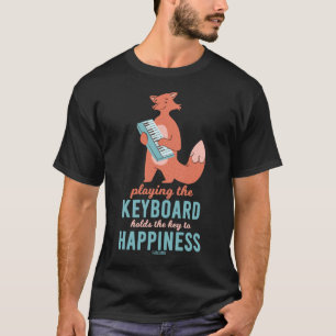 T-shirt Fox Keyboard instrument de musique animal de forê
