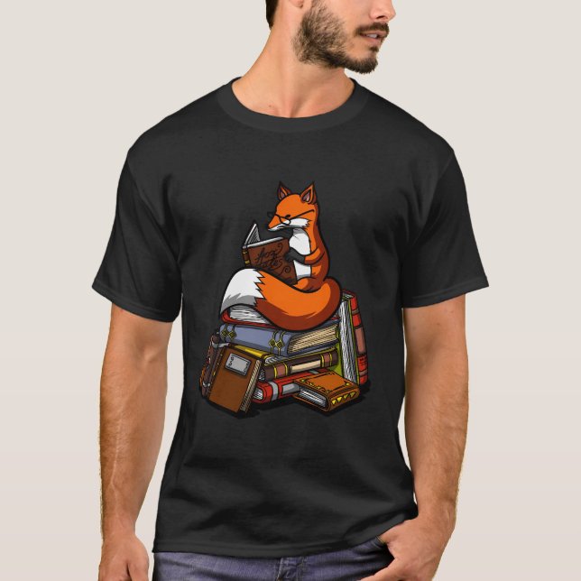 T-shirt Fox Livre Lecture Geek Nerd Funny Librairie Garçon (Devant)