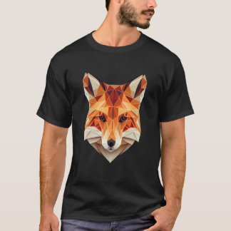T-shirt Fox Polygon Wild Animal Wildlife Zookeeper Geometr