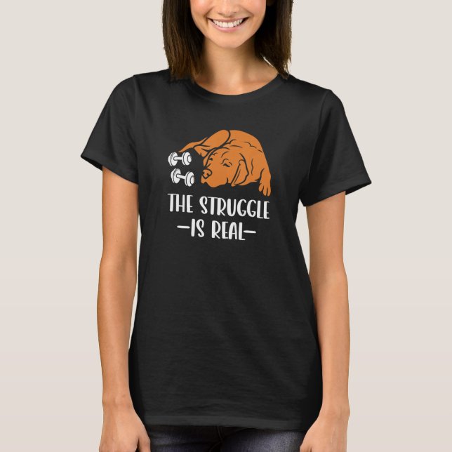 T-shirt Fox Red Lab Exercise The Struggle is Real Labrador (Devant)
